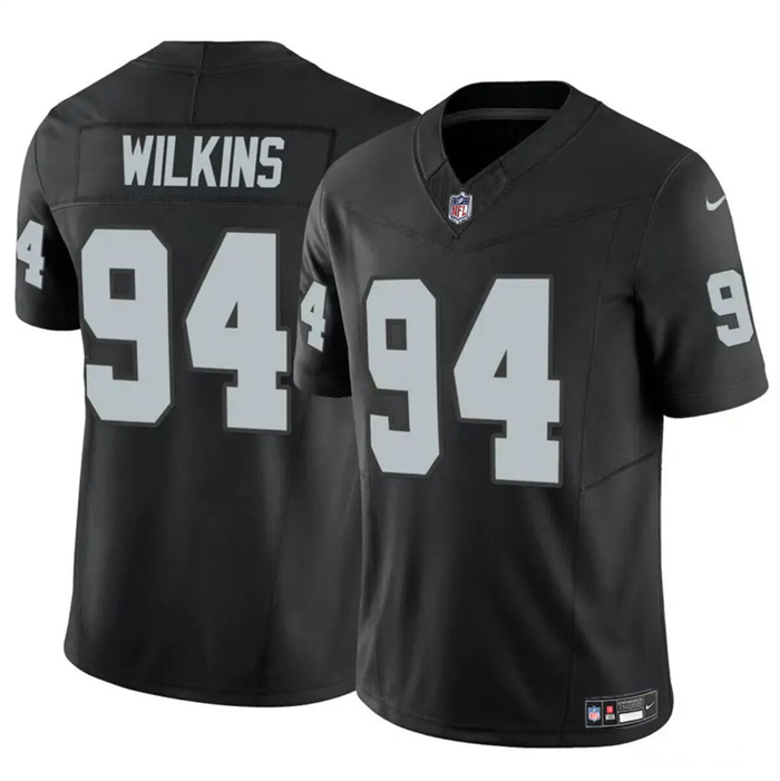 Men’s Las Vegas Raiders #94 Christian Wilkins Black 2024 F.U.S.E Vapor Football Stitched Jersey