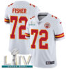 Nike Chiefs #72 Eric Fisher White Super Bowl LIV 2020 Men’s Stitched NFL Vapor Untouchable Limited Jersey