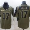 Men’s Buffalo Bills #17 Josh Allen Nike Olive 2021 Salute To Service Limited Player Jersey