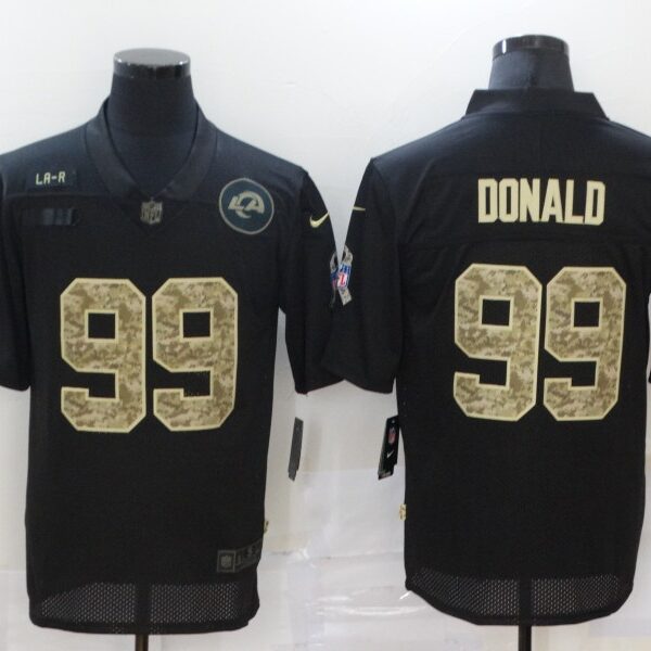 Men’s Los Angeles Rams #99 Aaron Donald Black Camo 2020 Salute To Service Stitched NFL Nike Limited Jersey