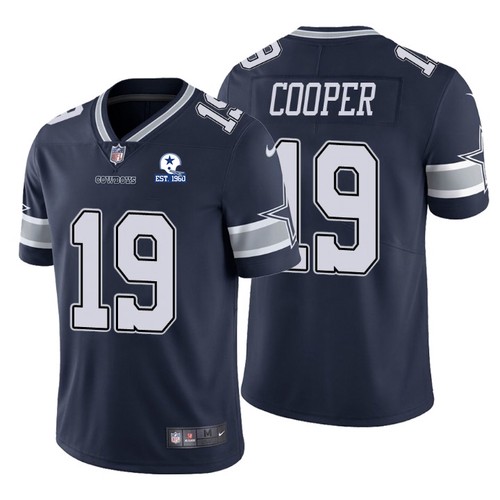 Men’s Dallas Cowboys #19 Amari Cooper 60th Anniversary Navy Vapor Untouchable Stitched NFL Nike Limited Jersey