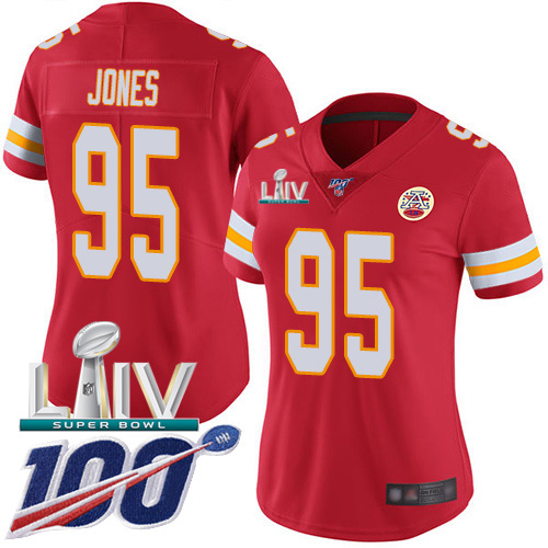 Nike Chiefs #95 Chris Jones Red Super Bowl LIV 2020 Team Color Women’s Stitched NFL 100th Season Vapor Untouchable Limited Jersey