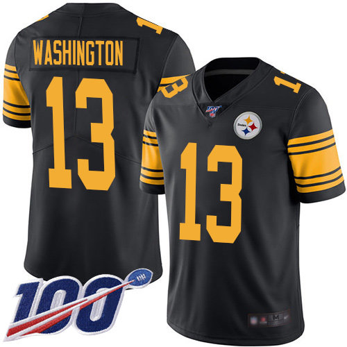 Nike Steelers #13 James Washington Black Men’s Stitched NFL Limited Rush 100th Season Jersey