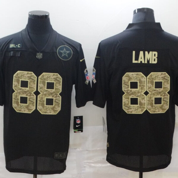 Men’s Dallas Cowboys #88 CeeDee Lamb Black Camo 2020 Salute To Service Stitched NFL Nike Limited Jersey