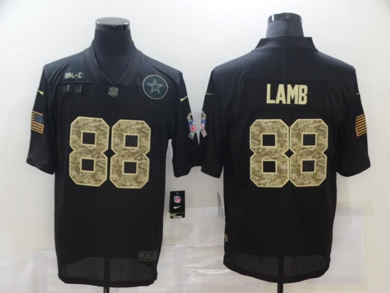 Men’s Dallas Cowboys #88 CeeDee Lamb Black Camo 2020 Salute To Service Stitched NFL Nike Limited Jersey