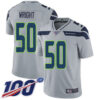 Men’s Seattle Seahawks #50 K.J. Wright Grey Football Alternate Vapor Untouchable 100th Season Limited Jersey