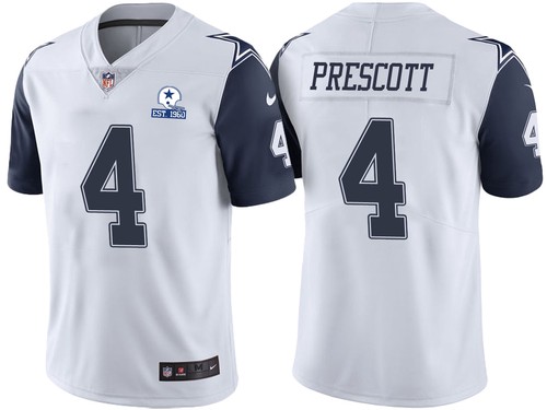 Men’s Dallas Cowboys #4 Dak Prescott Color Rush 60th Anniversary Vapor Untouchable Stitched NFL Nike Limited Jersey