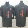 Men’s Oakland Raiders #4 Derek Carr 2019 Black Salute To Service USA Flag Fashion Limited Jersey