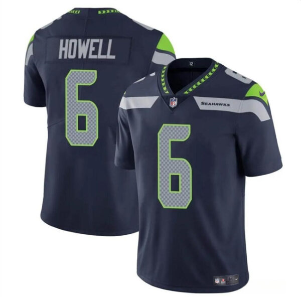 Men’s Seattle Seahawks #6 Sam Howell Navy Vapor Limited Football Stitched Jersey