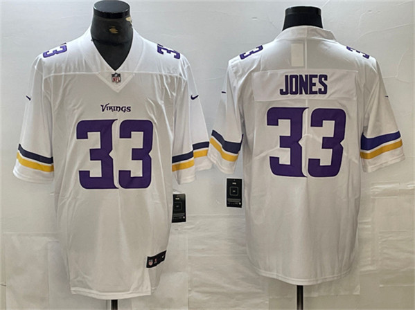 Men’s Minnesota Vikings #33 Aaron Jones White Vapor Untouchable Limited Stitched Jersey