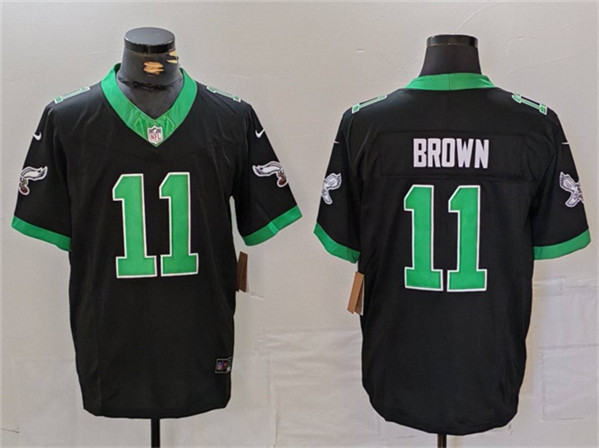 Men’s Philadelphia Eagles #11 A. J. Brown Black F.U.S.E. Vapor Untouchable Football Stitched Jersey