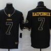 Men’s San Francisco 49ers #7 Colin Kaepernick Black 100th Season Golden Edition Jersey