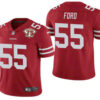 Men’s San Francisco 49ers #55 Dee Ford Red 75th Anniversary Patch 2021 Vapor Untouchable Stitched Nike Limited Jersey