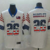 Men’s New York Giants #26 Saquon Barkley White Independence Day Stars Stripes Jersey