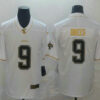 Men’s New Orleans Saints #9 Drew Brees White 100th Season Golden Edition Jersey