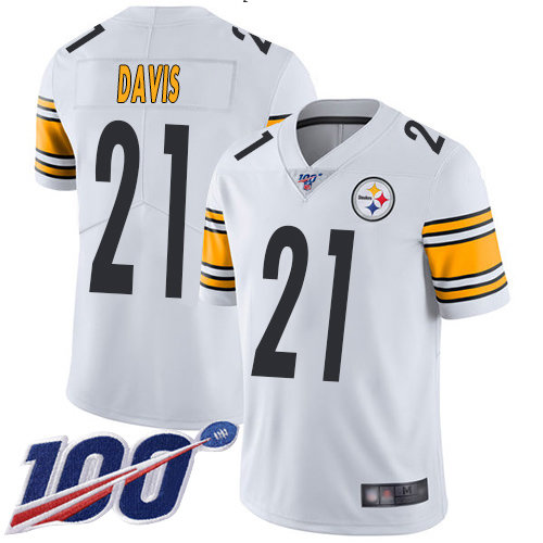 Nike Steelers #21 Sean Davis White Men’s Stitched NFL 100th Season Vapor Limited Jersey