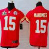 Youth Kansas City Chiefs #15 Patrick Mahomes Red 2021 Super Bowl LV Vapor Untouchable Stitched Nike Limited NFL Jersey