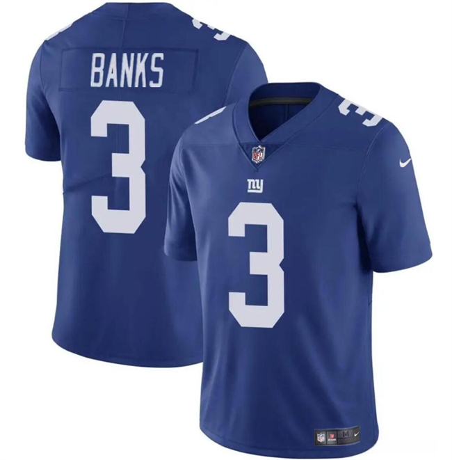 Men’s New York Giants #3 Deonte Banks Blue Vapor Untouchable Limited Football Stitched Jersey