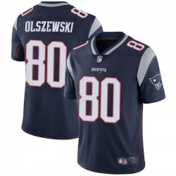 Men’s New England Patriots #80 Gunner Olszewski Limited Navy Team Color Vapor Untouchable Jersey