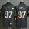 Men’s San Francisco 49ers #97 Nick Bosa 2019 Black Salute To Service USA Flag Fashion Limited Jersey