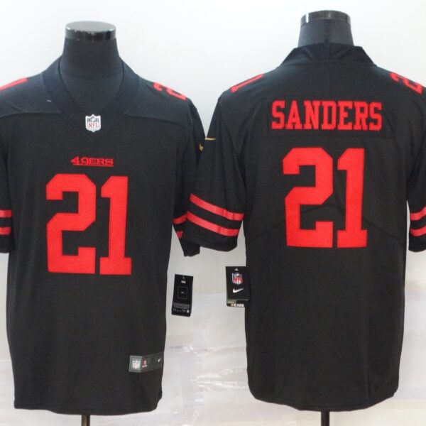 Men’s San Francisco 49ers #21 Deion Sanders Black 2020 Vapor Untouchable Stitched NFL Nike Limited Jersey