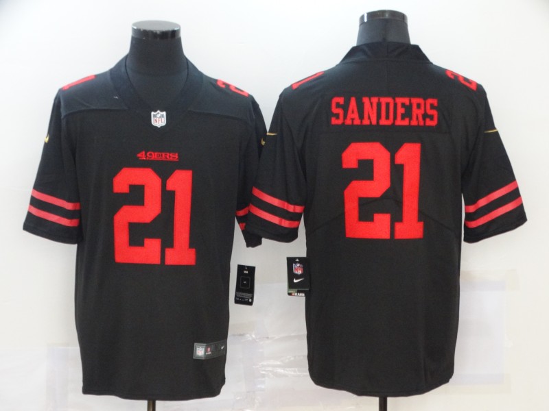 Men’s San Francisco 49ers #21 Deion Sanders Black 2020 Vapor Untouchable Stitched NFL Nike Limited Jersey