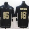 Men’s San Francisco 49ers #16 Joe Montana Black Camo 2020 Salute To Service Stitched NFL Nike Limited Jersey