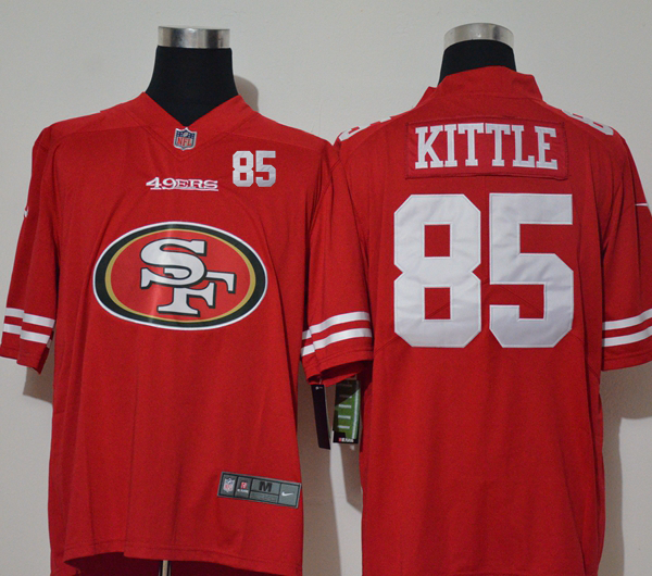 Men’s San Francisco 49ers #85 George Kittle Red 2020 Big Logo Number Vapor Untouchable Stitched NFL Nike Fashion Limited Jersey