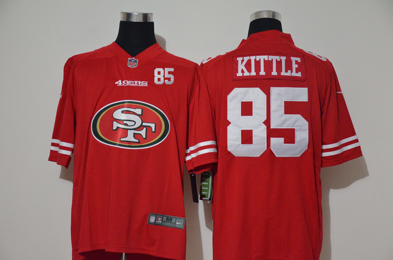 Men’s San Francisco 49ers #85 George Kittle Red 2020 Big Logo Number Vapor Untouchable Stitched NFL Nike Fashion Limited Jersey