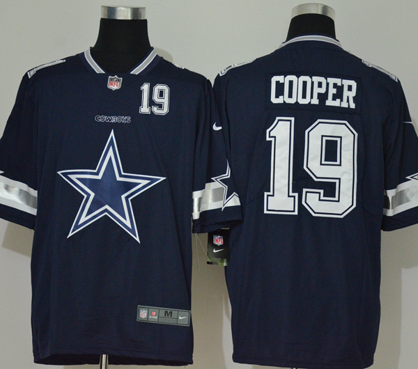 Men’s Dallas Cowboys #19 Amari Cooper Navy Blue 2020 Big Logo Number Vapor Untouchable Stitched NFL Nike Fashion Limited Jersey