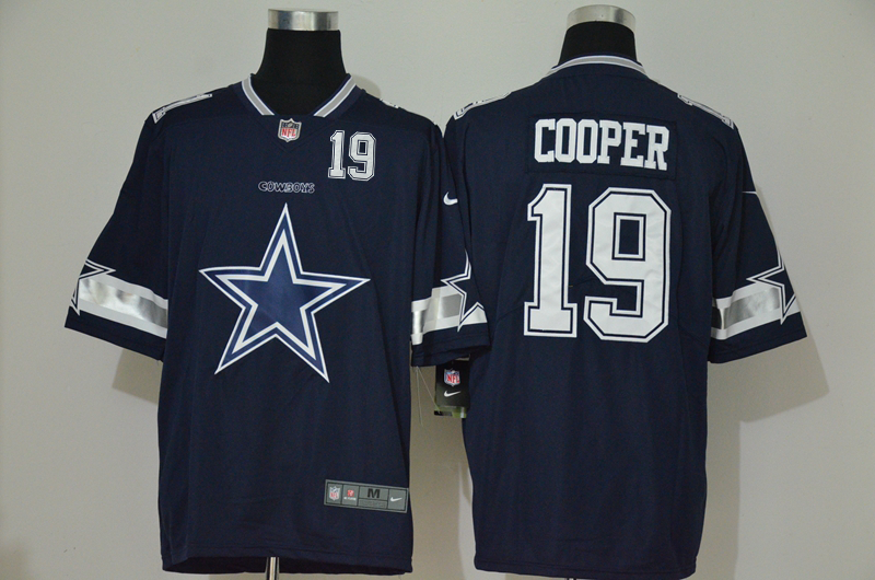 Men’s Dallas Cowboys #19 Amari Cooper Navy Blue 2020 Big Logo Number Vapor Untouchable Stitched NFL Nike Fashion Limited Jersey