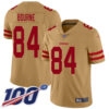 San Francisco 49ers Men’s #84 Kendrick Bourne Gold Limited 100th Season Inverted Legend Jersey