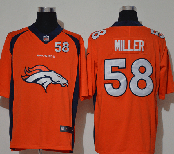 Men’s Denver Broncos #58 Von Miller Orange 2020 Big Logo Number Vapor Untouchable Stitched NFL Nike Fashion Limited Jersey