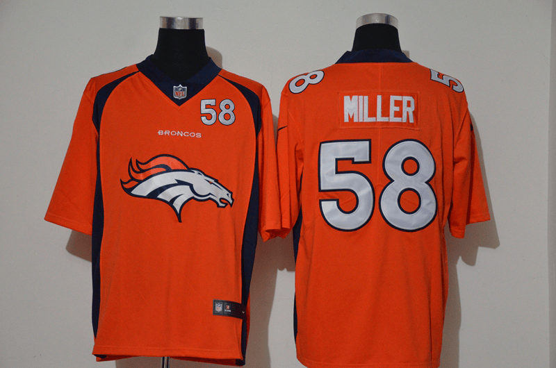 Men’s Denver Broncos #58 Von Miller Orange 2020 Big Logo Number Vapor Untouchable Stitched NFL Nike Fashion Limited Jersey