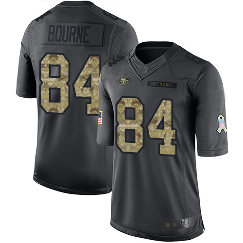 San Francisco 49ers Men’s #84 Kendrick Bourne Black Limited 2016 Salute to Service Jersey