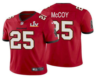 Men’s Tampa Bay Buccaneers #25 LeSean McCoy Red 2021 Super Bowl LV Limited Stitched NFL Jersey