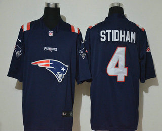 Men’s New England Patriots #4 Jarrett Stidham Navy Blue 2020 Team Logo Vapor Untouchable Stitched NFL Nike Fashion Limited Jersey