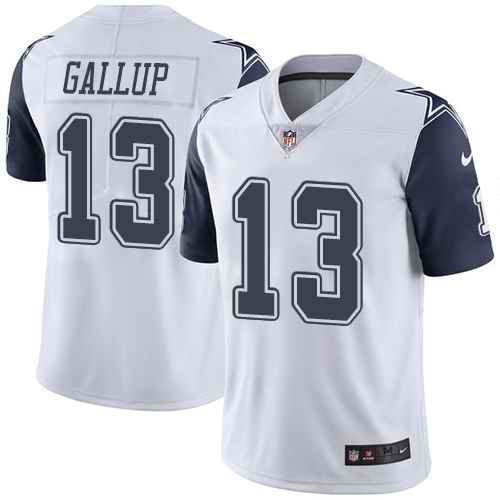 Nike Men’s Dallas Cowboys 13 Michael Gallup White Color Rush Limited Jersey