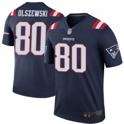 Men’s New England Patriots #80 Gunner Olszewski Legend Navy Color Rush Jersey