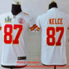 Youth Kansas City Chiefs #87 Travis Kelce White 2021 Super Bowl LV Vapor Untouchable Stitched Nike Limited NFL Jersey