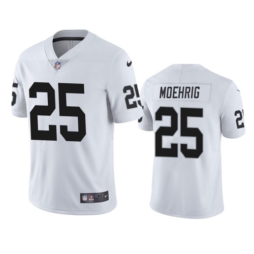 Men’s Las Vegas Raiders #25 Trevon Moehrig White Vapor Limited Nike Jersey