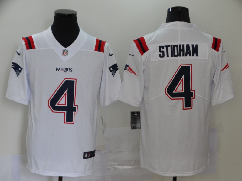Men’s New England Patriots #4 Jarrett Stidham White 2020 NEW Vapor Untouchable Stitched NFL Nike Limited Jersey