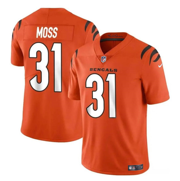 Men’s Cincinnati Bengals #31 Zack Moss Orange Vapor Untouchable Limited Stitched Jersey