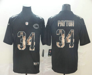 Men’s Chicago Bears #34 Walter Payton Black Statue Of Liberty Stitched NFL Nike Limited Jersey
