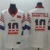 Men’s San Francisco 49ers #10 Jimmy Garoppolo White Independence Day Stars Stripes Jersey