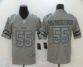 Men’s Dallas Cowboys #55 Leighton Vander Esch 2019 Gray Gridiron Vapor Untouchable Stitched NFL Nike Limited Jersey
