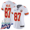 Nike Chiefs #87 Travis Kelce White Super Bowl LIV 2020 Women’s Stitched NFL 100th Season Vapor Untouchable Limited Jersey