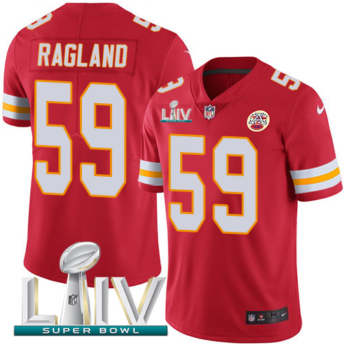 Nike Chiefs #59 Reggie Ragland Red Super Bowl LIV 2020 Team Color Men’s Stitched NFL Vapor Untouchable Limited Jersey