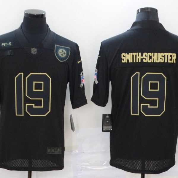 Men’s Pittsburgh Steelers #19 JuJu Smith-Schuster Black 2020 Salute To Service Stitched NFL Nike Limited Jersey