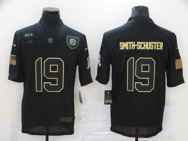 Men’s Pittsburgh Steelers #19 JuJu Smith-Schuster Black 2020 Salute To Service Stitched NFL Nike Limited Jersey